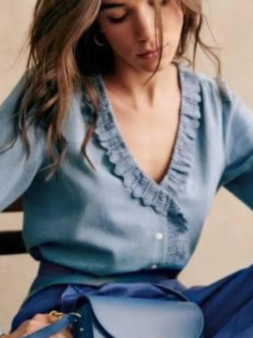 Sezane ROSINE Blouse in Chambray *Like New*